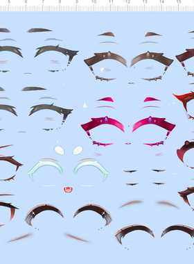 73737 整版胶水贴手办 娃娃眼睛 眉毛 水贴纸 现货