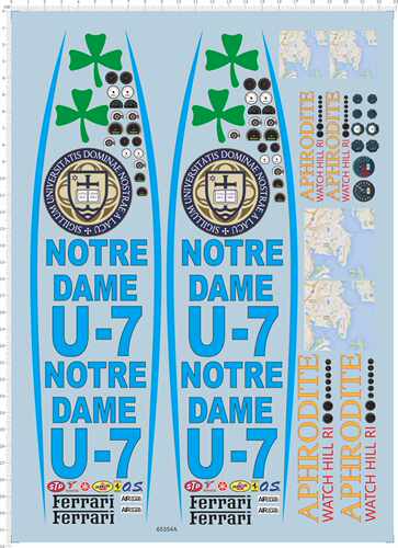 65354A 1/24 NOTRE DAME U-7 aphrodite 仪表盘地图剪纸水贴现货