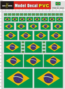 20424-A40537 整版胶 巴西 Brazil PVC遥控车壳不干胶贴纸 现货