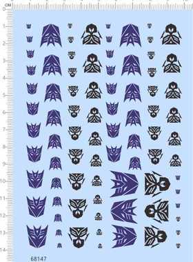 68147整版胶变形博派狂派比例模型车剪纸水贴纸定做订做定制