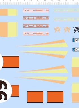 75574 ONWHEELS 59 66 号码牌 欧洲车牌模型车水贴定制打印2310