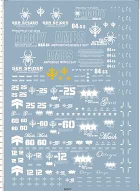 64047 PG MS-09 Dom Black Triple Star黑色三连星大魔敢达水贴纸