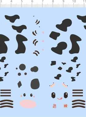 68320娃娃奶牛涂装HR摄像机眼睛水贴纸定做订做定制人偶盲盒