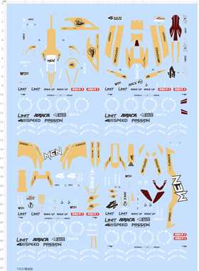 72522整版胶 SPEED PASSION LIMIT BRICK 车模水贴