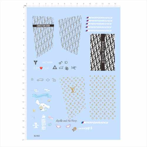 82302模型水贴奢侈车钥匙涂装印花集兔子bmw applo eva 定做现货