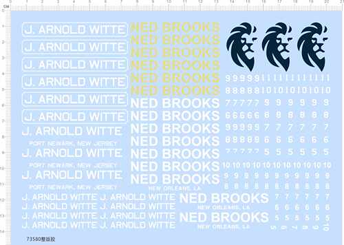 73580整版胶 JARNOLD  WITTE  NED  BROOKS 数字 狮子模型水贴