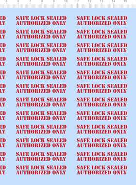 73899模型水贴英文名 SAFE LOCK SEALED AUTHORIZED ONLY