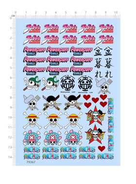 79367模型水贴海贼王jojo powerpuff 盆暮红心车钥匙鼠标2403定做