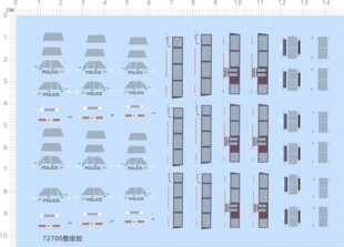 72700整版胶美国警车比例模型车水贴儿童玩具