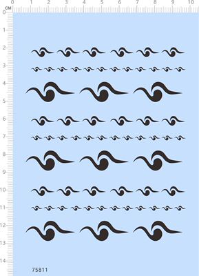 75811整版电镀香槟金水贴祥云八卦模型水贴定制打印2310