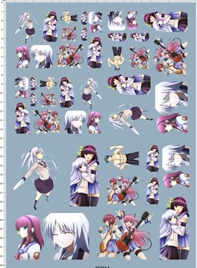 90095 A Angel Beats 天使的心跳天使的脉动痛车去底水贴A4纸现货