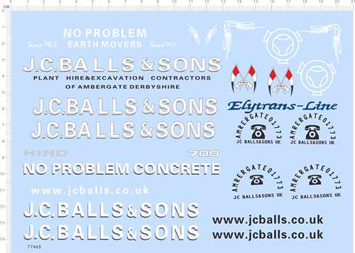 77465整版水贴PROBLEM CONCRETE J.C. BALLS&SONS HINO卡车2402