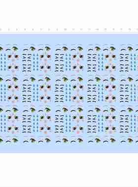 82509手办眼睛樱巫女模型水贴定制打印可撕膜不干胶独立胶位现货