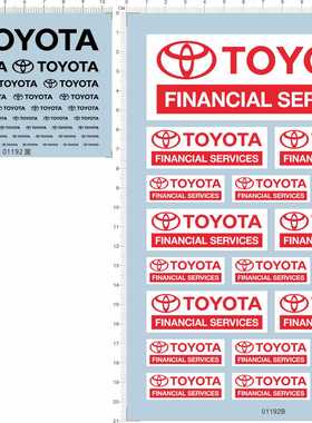 01192 整版胶 适用于-TOYOTA 模型车水贴纸 现货