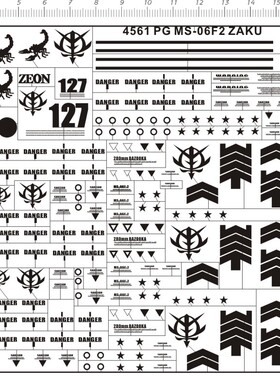 4561-@413 PG MS-06F2 ZAKU 扎古渣古毒蝎子gd金属贴111