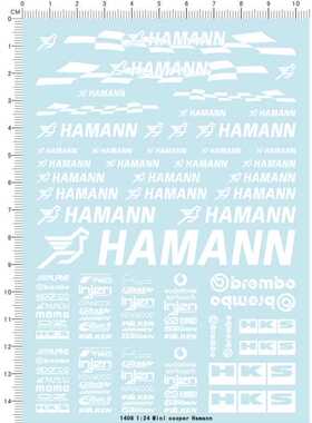 1408-A3206 1:24 Mini Cooper Hamann HKSs狼侧门贴模型水贴
