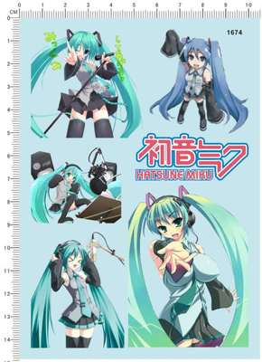 1674- 初音未来 Hatsune Miku 1:24 1:28 痛车模型车去底水贴