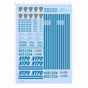 81833雪佛兰impala美国警车模型水贴改比例1/22可撕膜不干胶现货