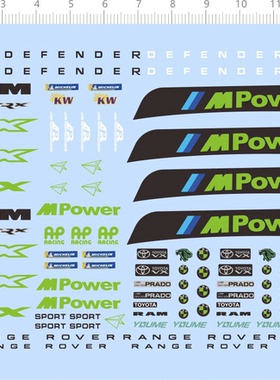 75570 M POWER RAM TRX 比例模型车水贴绿色涂装定制打印2310