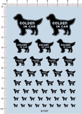 01197金毛犬GOLDEN IN CAR STONE石头先生的烤炉1/24水贴纸 现货