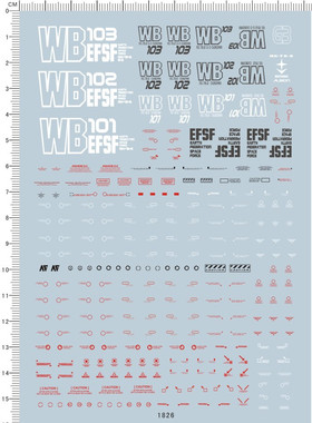 1826  整版胶 MG RX-78-2 WB101 102 103 gd水贴2 现货