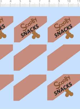 97019整版胶ScooBY SNACKS书面水贴纸标签英文名签名铭牌定做A6