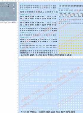 61983 HG CAUTION EFSF VP吉翁自护编号码军衔通用警告gd水贴EFF2