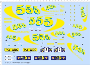 法拉利 IMPREA WRC 65853 555 SAFARI比例模型车剪纸水贴