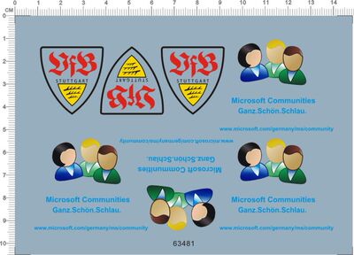 63481-2E13 VfB Stuttgart & 三人标志键盘鼠标水贴纸