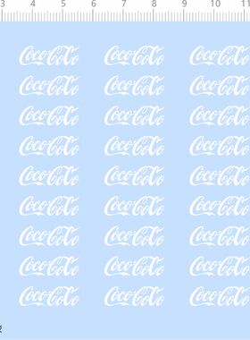 71971整版胶可口可乐艺术体模型水贴