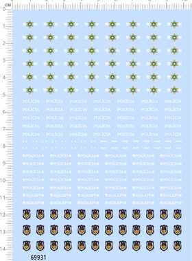 69931整版1/64澳门微影mini车模水贴纸救护车救伤车救援车消防车