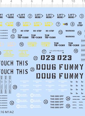 71393整版胶 1/16 美 M1A2 主战 TANK 模型水贴