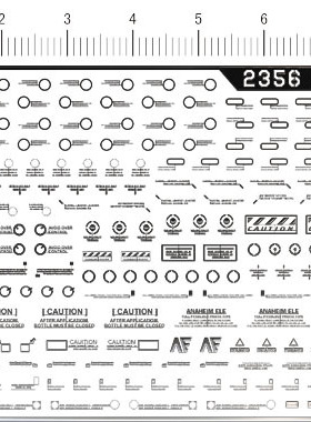2356-@501 MG VP CAUTION gd通用警告 金属贴纸111