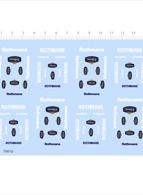 79810整版胶比例模型车水贴 1/64 Rothmans 改尺寸定制打印现货