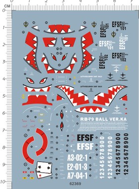 62369-202 HG RB-79 Ball 一年战争秘录鲨鱼嘴铁球水贴1