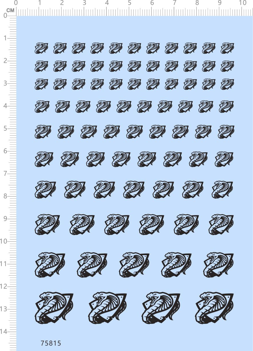 75815整版电镀银 眼镜蛇 模型水贴定制打印2310四驱车敢达高达
