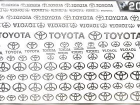 2018-V11 TOYOTA 各种比例模型车金属标志贴纸 尺寸93x35mm1