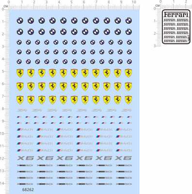 3497 68262整版胶1/14m3m4X6车模m40i法拉利z4纸模模型水贴纸定做