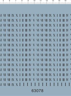63078-Z10 罗马数字数目字模型水贴纸