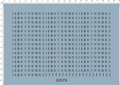 63078-Z10 罗马数字数目字模型水贴纸