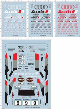 00348 1/24 audi quattro 奥迪模型车拉花水贴