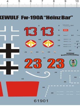 61901  1/72 Fw-190A8 fockewulf fw-190a heinz bar 水贴1