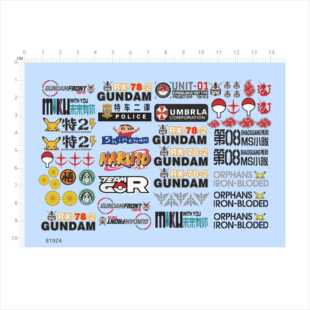 81924模型水贴蜡笔小新皮卡丘高达特车二课悟空咖啡火影2404异端