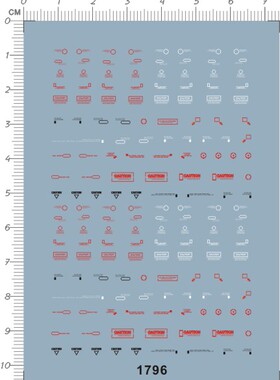 1796-  GUN CAUTION DANGER 武器炮通用警告gd水贴111