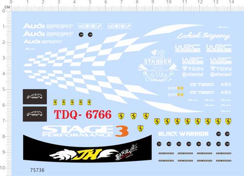 75736暴走天使 Audi EPORT STAGE3 TDQ-6766法拉利模型车水贴现货