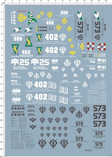 61616-整版胶 PG ZAKU II 扎古II 白狼 真红闪电gd水贴 现货
