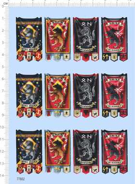 77802整版胶无比例 太空野狼 旗帜 水贴纸 战棋旗定制打印2402