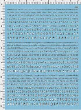 1004-8005 整版胶 白字黑边 英文字母和数目字 水贴纸 现货