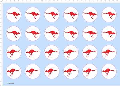 72746 澳洲澳大利亚国旗飞机整版胶水贴袋鼠DANGER EJECTION SEAT