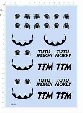 84294手办TTM眼睛定制打印模型水贴可撕膜不干胶独立胶位现货